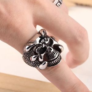 Punk Biker Skull Ring 316L Stainless Steel Jewelry
